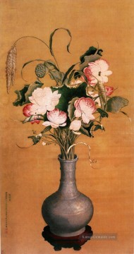  alte - Lang leuchtende Blumen alte China Tinte Giuseppe Castiglione